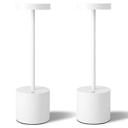 TBBGA LED Cordless Table Lamps Set of 2, 5000mAh Rechargeable Table Light - color: White2