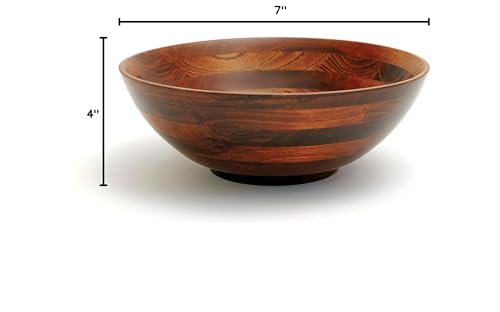 Lipper International Rubberwood Footed Bowl with Cherry Finish for Fruits, Salads, or Popcorn, Large, 13.75" Diameter x 5" Height, 216.41 Fl. Oz., 3-Piece Set with Salad Hands - size: Large, style: 3-Piece Set with 2 Salad Hands