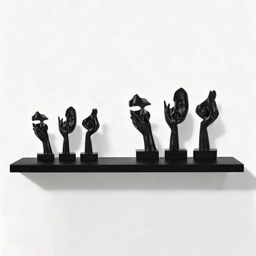 3 Pcs Thinker Large Statue Set - Black Art Abstract Home Accent Figurines for Living Room, Bedroom, Shelves, Office Desktop, Coffee Table Decor, Gift for Women (3 Pcs Black, 9") - color: 3 Pcs Black, size: 9"