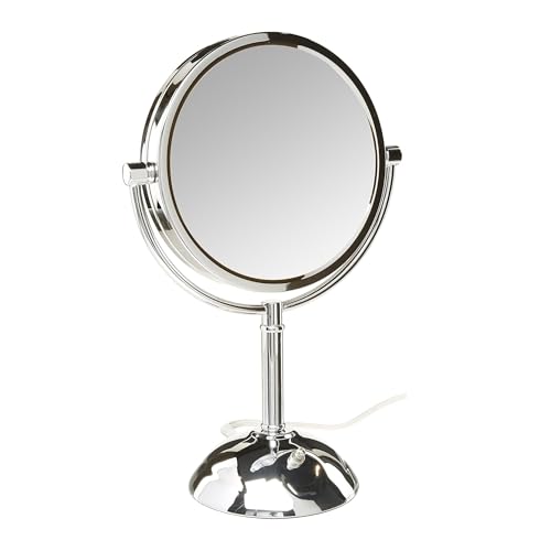 JERDON Lighted Makeup Mirror with 8X Magnification - Chrome - HL8808CL - color: Chrome