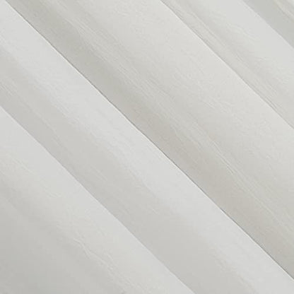 No. 918 Genevieve 2-Pack Linen Weave Sheer Semi-Sheer Rod Pocket Curtain Panel Pair, Cream, 50" W x 120" L (2 Panels) - color: Cream, size: 50"W x 120"L (Pack of 2)