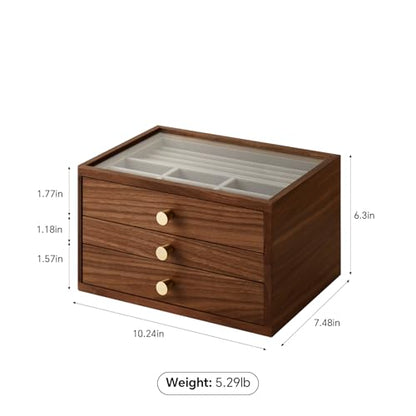 Black Walnut Jewelry Organizer, 3 Layer - size: 3 Layer