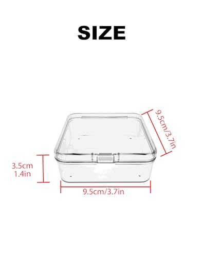 LJY 18 Clear Plastic Boxes, 3.7 x 3.7 x 1.4 in for Small Parts - color: Transparent, size: Single Size (3.7 x 3.7 x 1.4 inch)