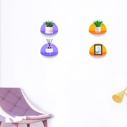 ROYALITA 2-Pack Small Acrylic Shelves Room Decor Floating Shelves, Purple - color: Purple