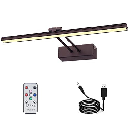 HEAGEERO Picture Lights for Wall,20in Gallery Light,5000mAh Art Light - color: Black-20"