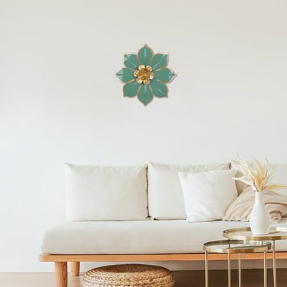 Villa Como 10" Green and Gold Metal Flowers Wall Art Decor Wall Accent 1PC - color: # 1 Green