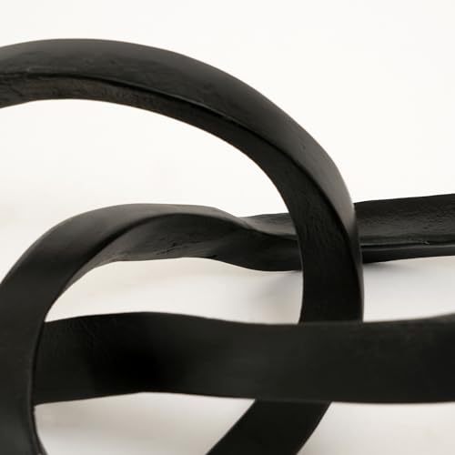 Modern Abstract Aluminum Tabletop Sculpture Décor, Black Metal Decorative Accent for Coffee Table, Bookshelf, Console Table, Living Room, Office & Home Décor