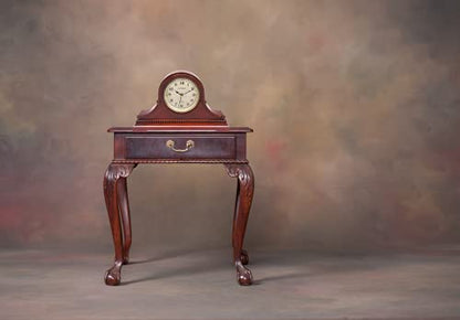 Mantel Clock, Battery Operated, Silent Wood Table Clock with Westminster Chimes, Maroon Arabic Numerals, 9" x 16" x 3" - color: Maroon Arabic Numerals