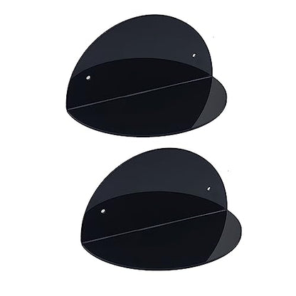 ROYALITA 2-Pack Small Acrylic Shelves Room Decor Floating Shelves, Black - color: Black