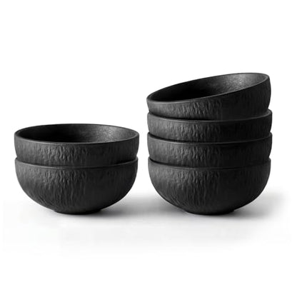 KINGSTONE Bowl Set of 6, 20.4 oz Matte Marble Pattern Stoneware Soup Bowls - size: 6 Pieces