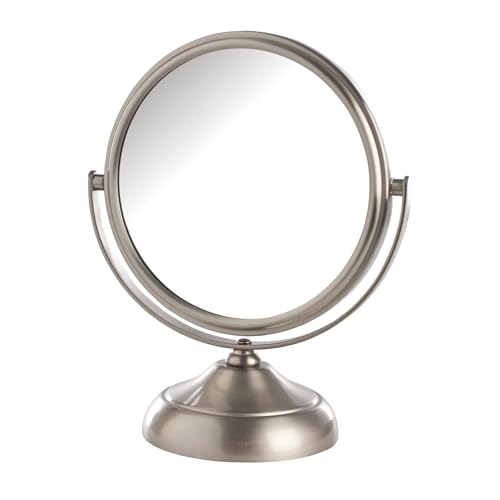 Jerdon 5.5" Tabletop Makeup Mirror - 5X Magnification - Nickel - MC247N - color: Nickel