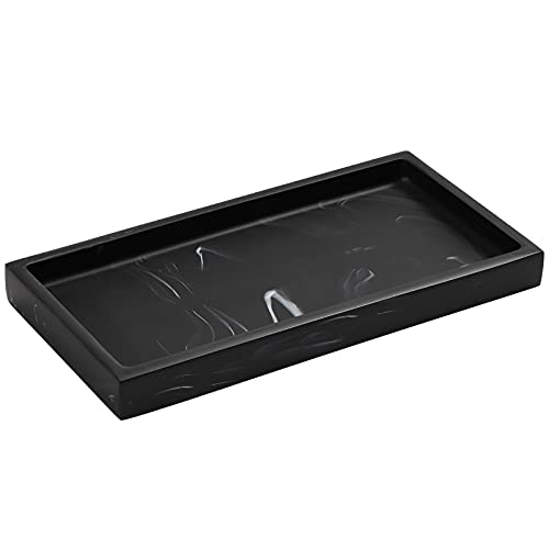 Luxspire Resin Bathroom Vanity Tray Countertop Organizer, Mini, Ink Black - color: Ink Black, size: Mini