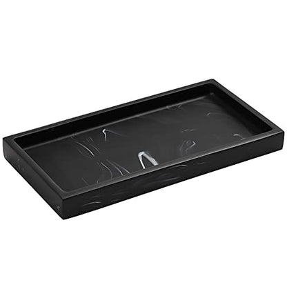 Luxspire Resin Bathroom Vanity Tray Countertop Organizer, Mini, Ink Black - color: Ink Black, size: Mini