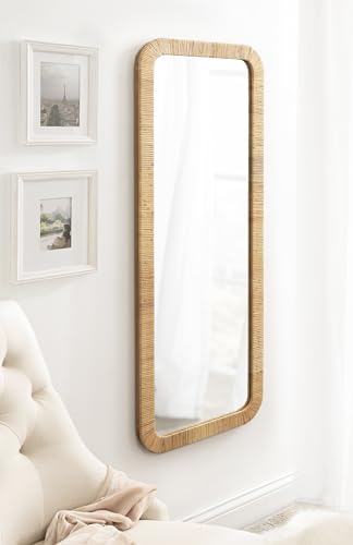 Kate and Laurel Rahfy Rectangle Framed Wall Mirror - color: Natural