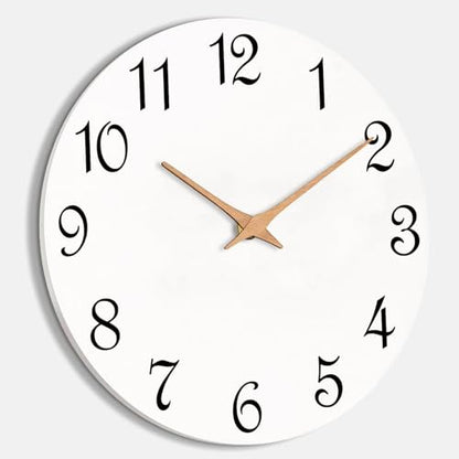Mosewa Wall Clock Silent Non-Ticking Battery Operated Modern Simple 12" - color: F_white-, size: 12 Inch