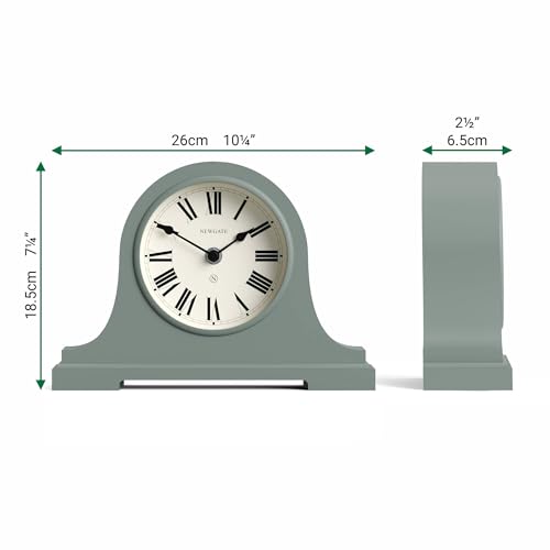 NEWGATE® Broadway Mantel Clock | Classic Napoleon’s hat Design | Asparagus Green | Roman Numerals | Traditional Style for Desk, Table top, Shelf or Bedside - color: Asparagus Green