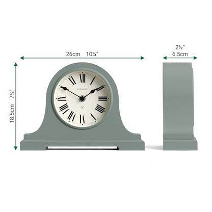 NEWGATE® Broadway Mantel Clock | Classic Napoleon’s hat Design | Asparagus Green | Roman Numerals | Traditional Style for Desk, Table top, Shelf or Bedside - color: Asparagus Green
