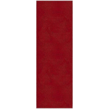 Ottomanson Door Mat Indoor Entryway Runner Rug – Non-Slip Durable Low-Pile Runner with Stain-Resistant Surface, 20" x 59", Red - color: Red