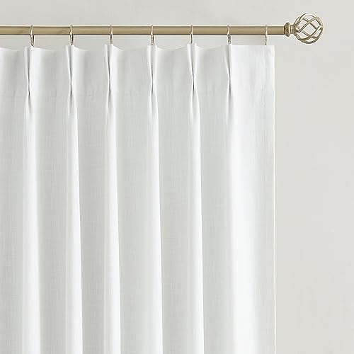 Vision Home White Pinch Pleated Full Blackout Curtains Thermal Insulated Window Curtains 63 inch for Living Room Bedroom Room Darkening Pinch Pleat Drapes with Hooks Back Tab 2 Panel 40" Wx63 L - color: White, size: 40"W x 63"L (Pack of 2)