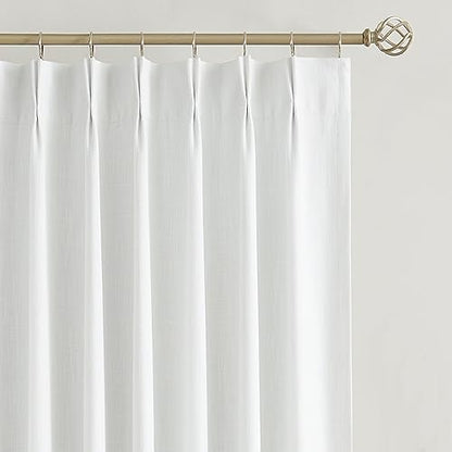 Vision Home White Pinch Pleated Full Blackout Curtains Thermal Insulated Window Curtains 63 inch for Living Room Bedroom Room Darkening Pinch Pleat Drapes with Hooks Back Tab 2 Panel 40" Wx63 L - color: White, size: 40"W x 63"L (Pack of 2)