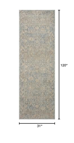 Loloi Angela Rose Blake Sky/Beige 2'-7" x 10'-0" Runner Rug - color: Sky / Beige, size: 2'7" x 10' (Rectangular)