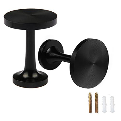 BEL AVENIR 2 Pack Curtain Holdbacks Metal Round Medallion Drapery Tiebacks Wall Hooks Modern Simple Style Home Decor with 2pcs Screws (Black) - color: Black