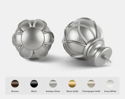 KAMANINA 1 Inch Curtain Rod 36-72 Inch, Antique Silver Single Drapery Rods - color: Antique Silver, size: 36-72"