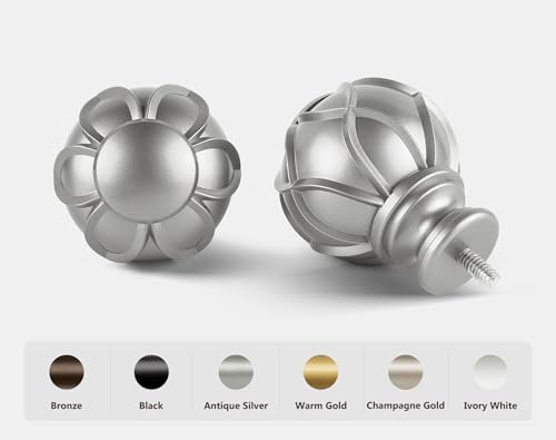 KAMANINA 1 Inch Curtain Rod 36-72 Inch, Antique Silver Single Drapery Rods - color: Antique Silver, size: 36-72"
