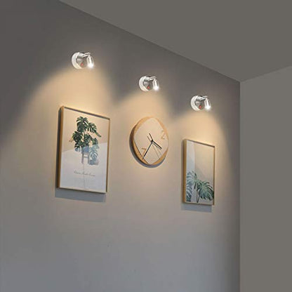 Wireless Spotlight Battery Powered,LED Picture Lights Wall Light Closet Light Warm Dart Board Light Adjustable Atmosphere Light for Artwork Decorative(Metal)