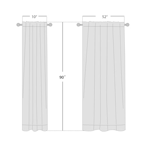 NICETOWN 100% Blackout Linen Curtains for Bedroom/Living Room 90" L, 2 PCs (Pack of 2) - color: Natural, size: 52"W x 90"L (Pack of 4)