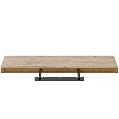 Ballucci Floating Shelf, 36" Wood Wall Shelf with Invisible Brackets for Bathroom, Living Room, Bedroom, Kitchen, Nursery, 8" Deep, Oak Finish - color: Natural Oak, size: 35.4 inches