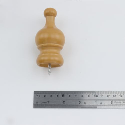 T Tulead Wood Curtain Rod Finials, Wood Color, 1.34-Inch, 2PCS - style: Wood, 1.34", 2PCS
