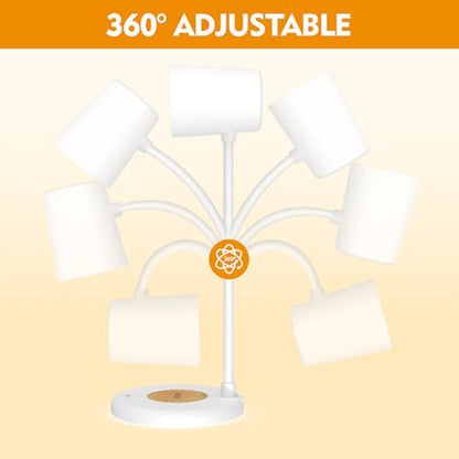 LED Desk Lamp with Speaker 3 Light Colors,Small Desk lamp - color: White