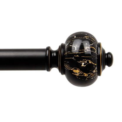 KAMANINA 1 Inch Curtain Rods 32 to 58 Inch, Black Adjustable Drapery Rods - color: Black, size: 32-58"