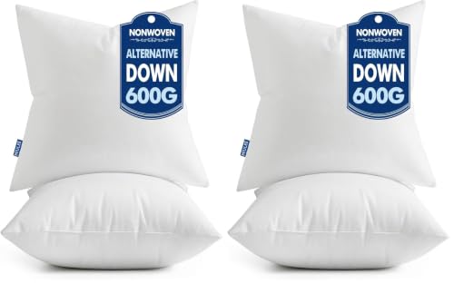 MIULEE Set of 2 Throw Pillow Inserts 20x20 Inches, 100% Virgin Filling Nonwoven Pillow Inserts for Couch Sofa Living Room (Pack of 2) - size: 20x20 (Pack of 2)