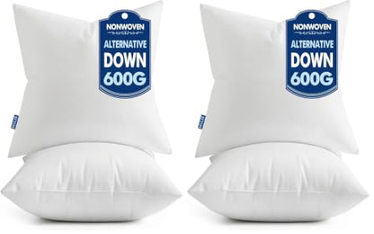 MIULEE Set of 2 Throw Pillow Inserts 20x20 Inches, 100% Virgin Filling Nonwoven Pillow Inserts for Couch Sofa Living Room (Pack of 2) - size: 20x20 (Pack of 2)