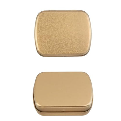 4pcs Rose Gold Empty Hinged Tin Box Metal Tins Storage Box - color: Rose Gold