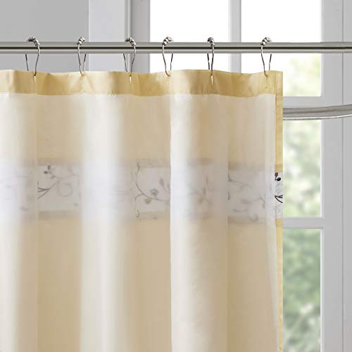 Madison Park Serene Shower Curtain for Bathroom, 72 x 72, Yellow - color: Yellow, size: 72"W x 72"L (Pack of 1)