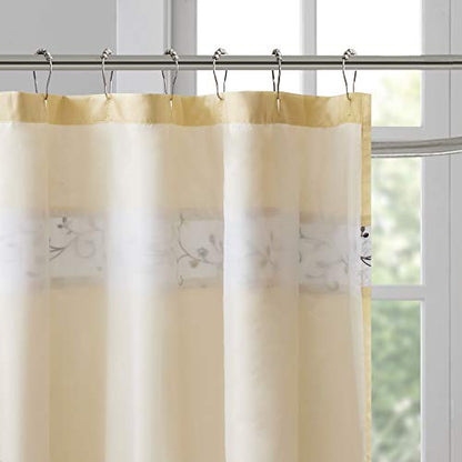 Madison Park Serene Shower Curtain for Bathroom, 72 x 72, Yellow - color: Yellow, size: 72"W x 72"L (Pack of 1)