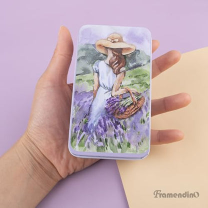 Framendino, 5 Pack Mini Tinplate Tin Boxes Lavender Trinket Jewelry Coin Containers for Jewelry Storage Case - color: Lavender 2