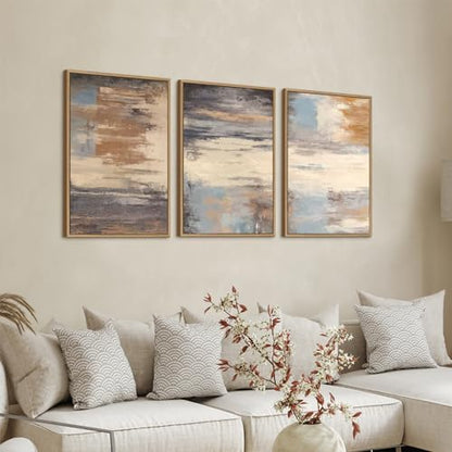 Large Framed Canvas Wall Art, Abstract Colorful Painting Picture, 16"X24"X3 - color: Sepia, size: 16" X 24" X 3pieces Framed