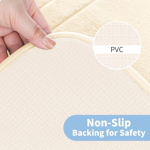 Cupic Cupid Memory Foam Bath Mat 20"×32", Non Slip Bathroom Rugs, Cream - color: Cream, size: 1'8" x 2'8" (20" x 32")