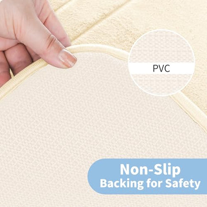 Cupic Cupid Memory Foam Bath Mat 20"×32", Non Slip Bathroom Rugs, Cream - color: Cream, size: 1'8" x 2'8" (20" x 32")