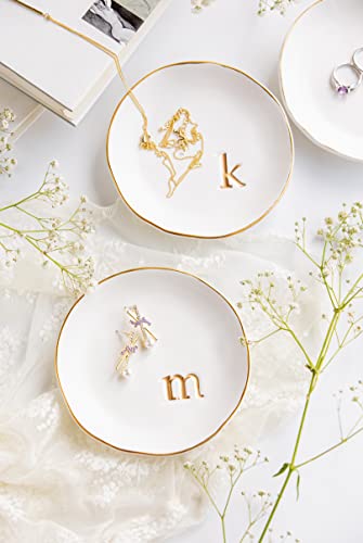 COLLECTIVE HOME Ceramic Jewelry Tray, Trinket Dish, Gifts for Women (K) - color: K