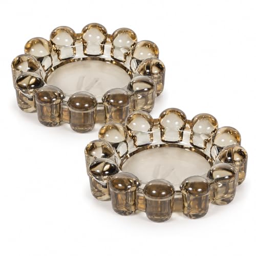 Alice Lane Home Collection Original Smoky Small Bubble Candle Dish 2-Pack - color: Smoke 2, size: Small