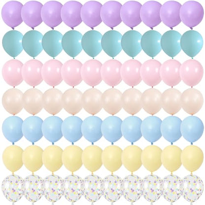 Pastel Balloon 12Inch Colorful Macaron Pink Teal Blue Yellow Purple Balloon - color: Blue Yellow Pink Purple