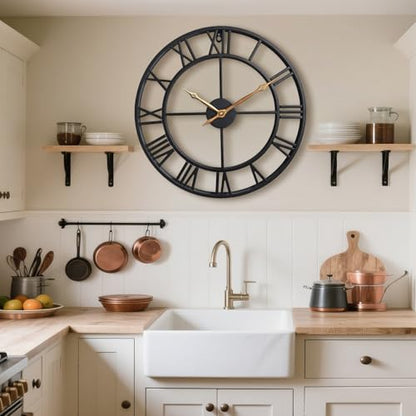 36 Inch Extra Giant Oversized Roman Numerals Large Wall Clocks - color: Black, size: 36 inch