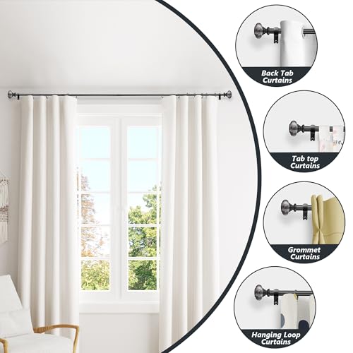 Black Curtain Rods for Windows 48 to 84 Inches,Adjustable 1 Inch - color: Black, size: 48"-84"