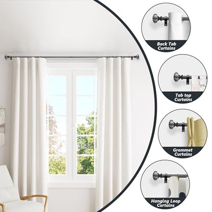 Black Curtain Rods for Windows 48 to 84 Inches,Adjustable 1 Inch - color: Black, size: 48"-84"