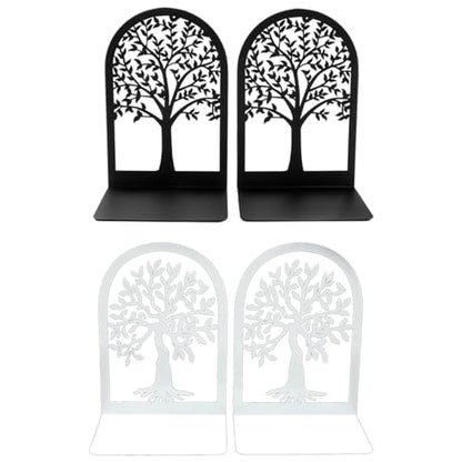 4 Style Tree of Life Desktop Book Ends for Teacher - Office Desktop Home Bookend Non-Skid Book Ends Gift for Book Loves Office Desktop Iron Book Rack (2pc B187-B173), SL213 - color: 2pairs B187-b173
